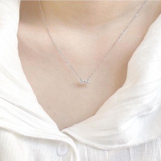 Dây chuyền bạc nữ dây chuyền nơ đá xinh đá tim SIlvergo silver