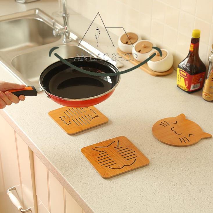 Miếng Lót Nồi Bằng Gỗ Cách Nhiệt Tiện Dụng AN LẠC - Giao ngẫu nhiên