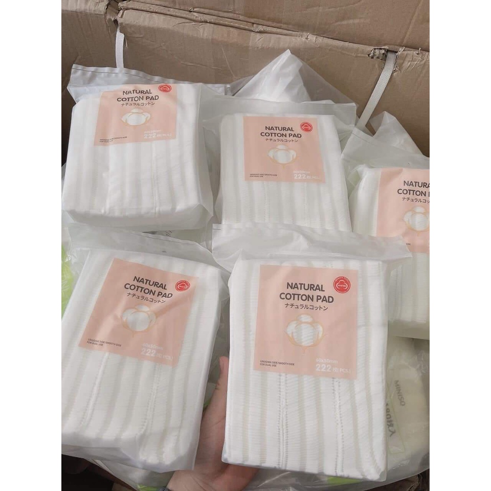Bông tẩy trang 222 miếng Natural Cotton Pad mẫu mới
