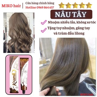 Thuốc nhuộm tóc NÂU TÂY collagen tại nhà hàng chính hãng an toàn cho tóc 7N Kami Miko hair shop