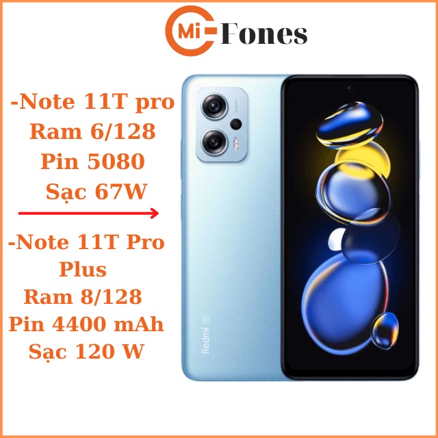Điện thoại Redmi Note 11T Pro / Pro Plus Nguyên Seal cấu hình chip MediaTek Dimensity 8100