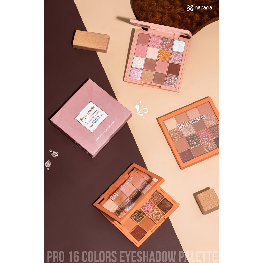 Bảng phấn mắt HABARIA 16 clolors eyeshadow palette ô nội địa Trung chính hãng, bền màu lâu trôi