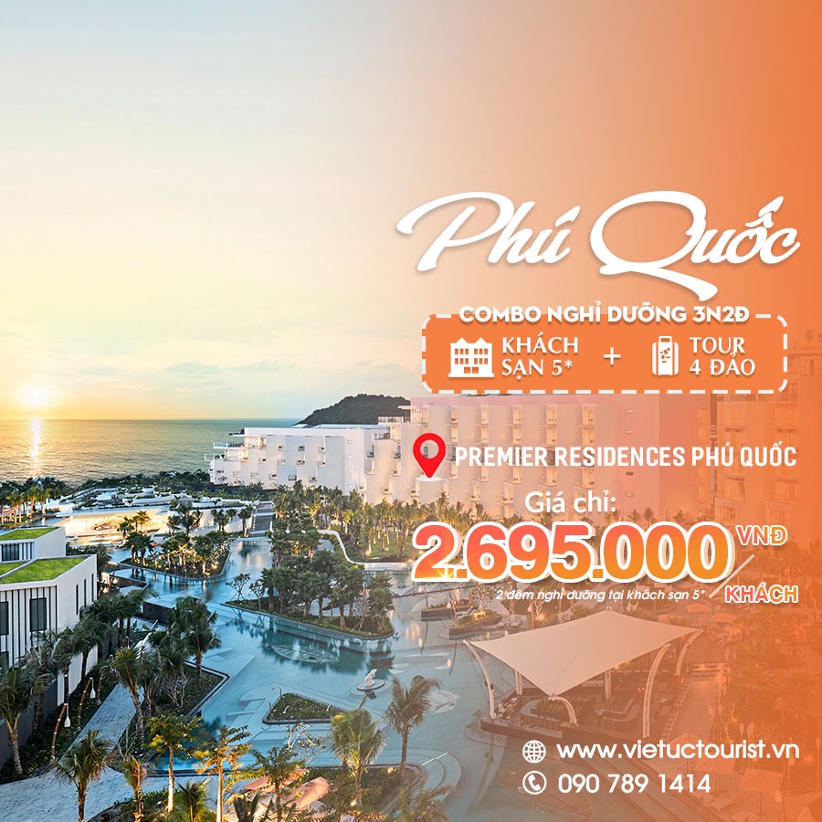 nghỉ dưỡng 3N2Đ Premier Residences kèm tour cano 4 đảo Phú Quốc | Việt Úc Tourist