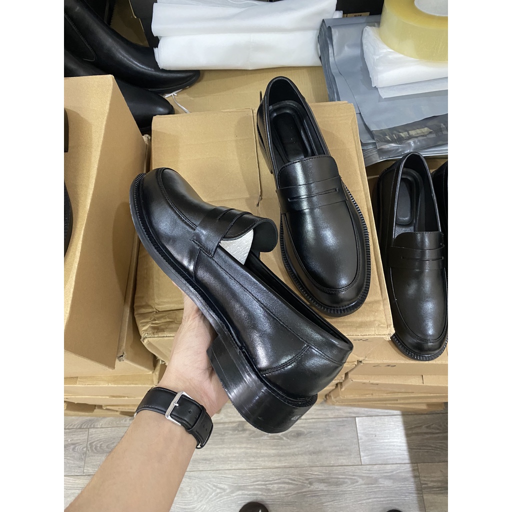 Giày Lười Penny Loafer 2023 Da Bò Nguyên Tấm Đế Gỗ - Giày Tây Công Sở - TDK Shoemaker