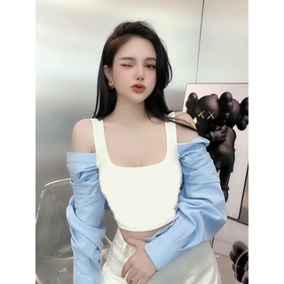 Áo zip 2 dây croptop 2 lớp (kèm ảnh thật)