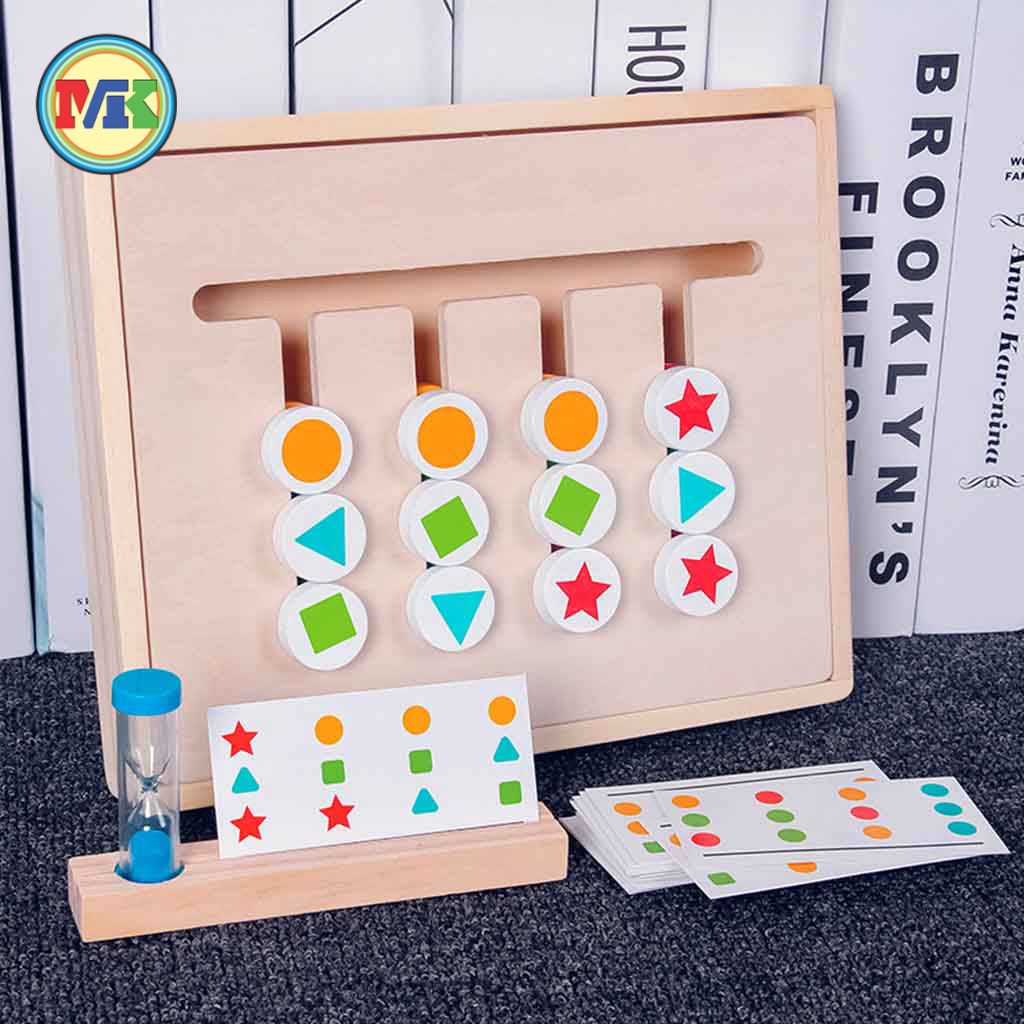 Đồ Chơi Gỗ Luyện Tư Duy Logic - Lắp Ghép Trật Tự Có Đồng Hồ Cát - Hàng Cao Cấp Cho Bé Trai, Gái 3 4 5 6 7 8 Tuổi [TD02]