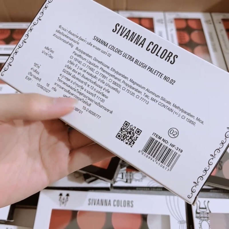 Bảng Phấn Má Hồng 8 ô Tông Cam Hồng, Tạo Khối và Bắt Sáng Sivanna Ultra Brush Palette HF319