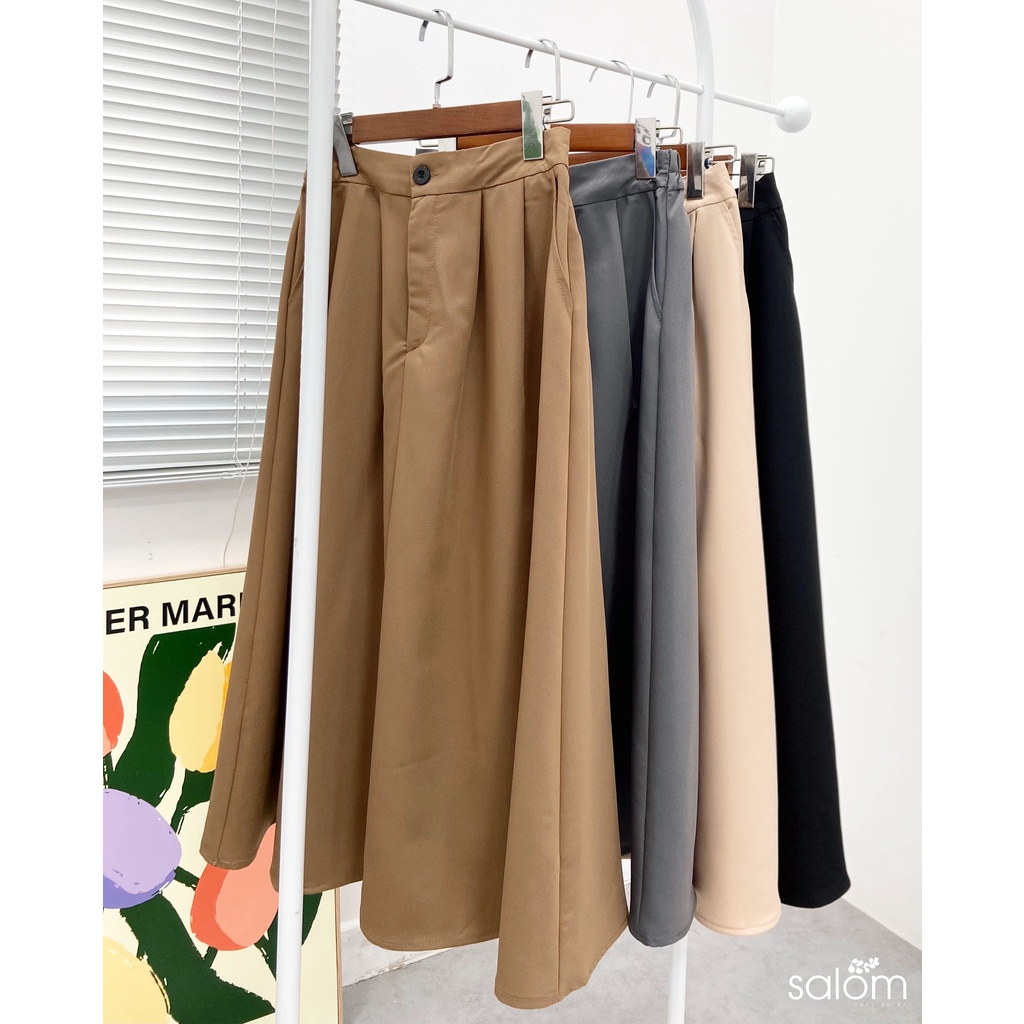 Chân váy xếp ly vintage lưng chun SALOM Shp08
