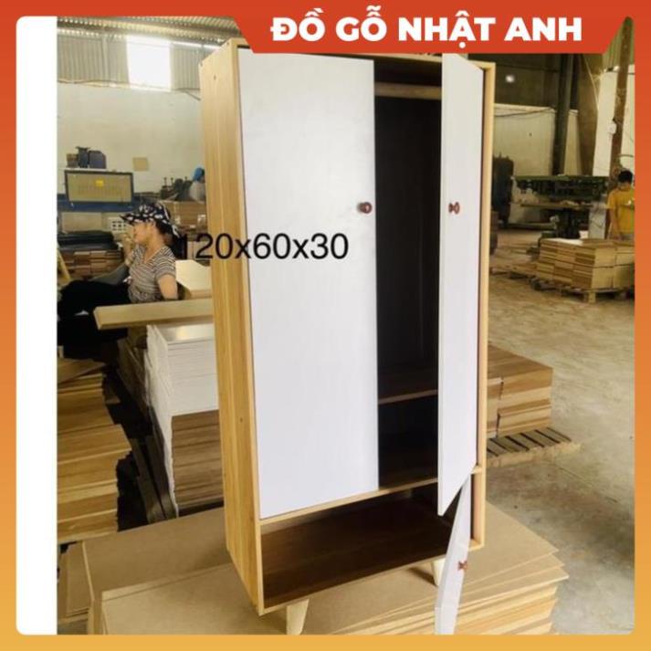 Tủ treo đựng quần áo 2 cánh người lớn gỗ MDF để phòng ngủ gia đình, Đồ gỗ nội thất NHẬT ANH cao cấp