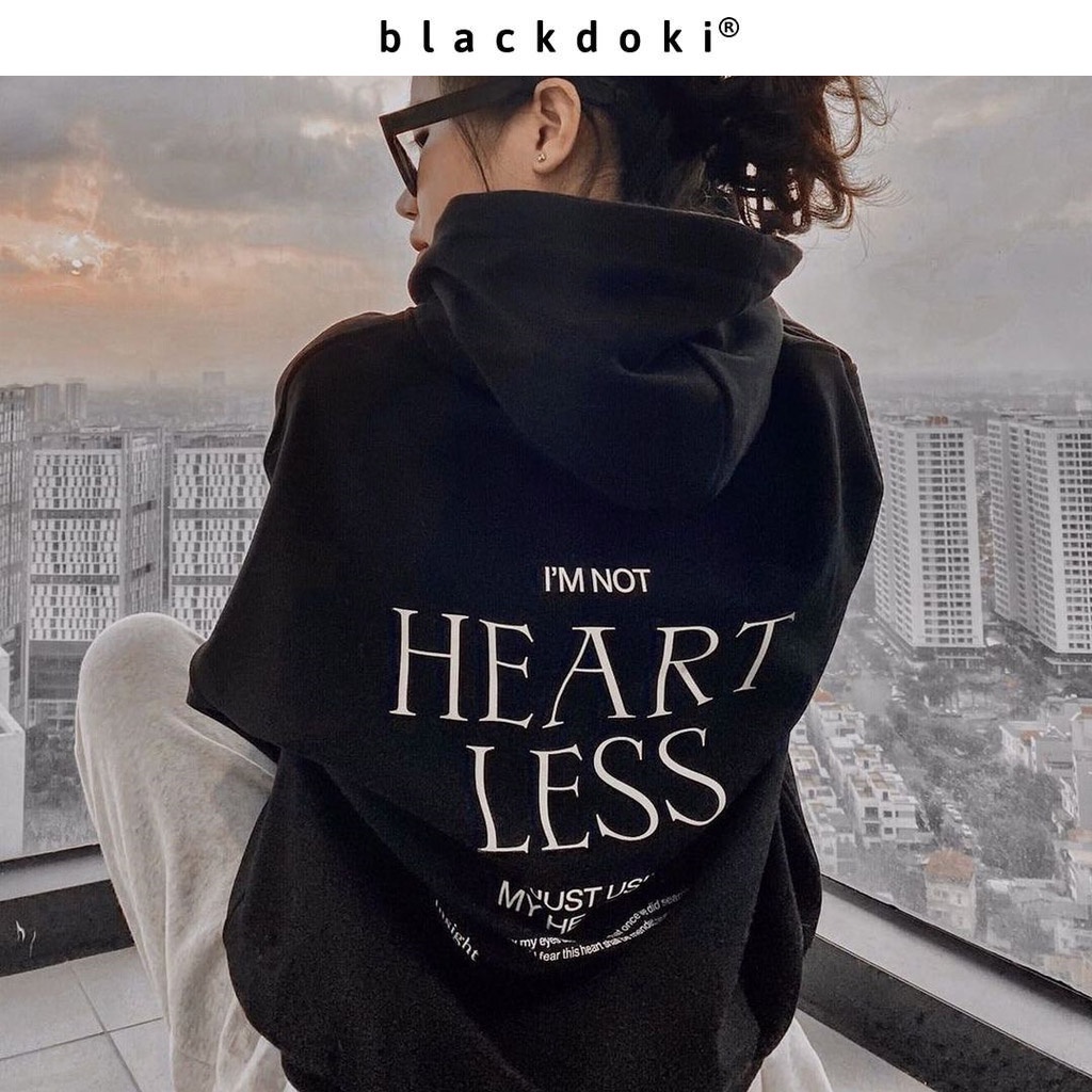 Áo Hoodie unisex BLACKDOKI-HEARTLESS , áo khoác nỉ hoodie bông form rộng dày dặn oversize cá tính hiện đại