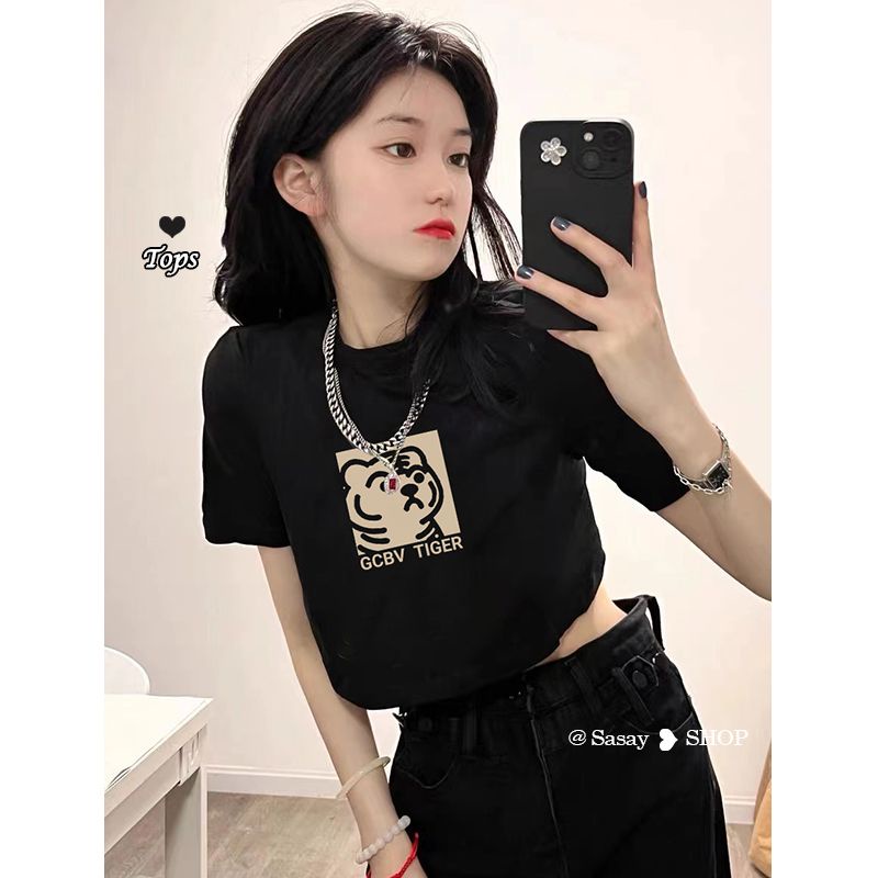 QADCOL Áo Croptop Tay Ngắn Dáng Rộng Mỏng Thời Trang Mùa Hè Xinh Xắn Cho Nữ