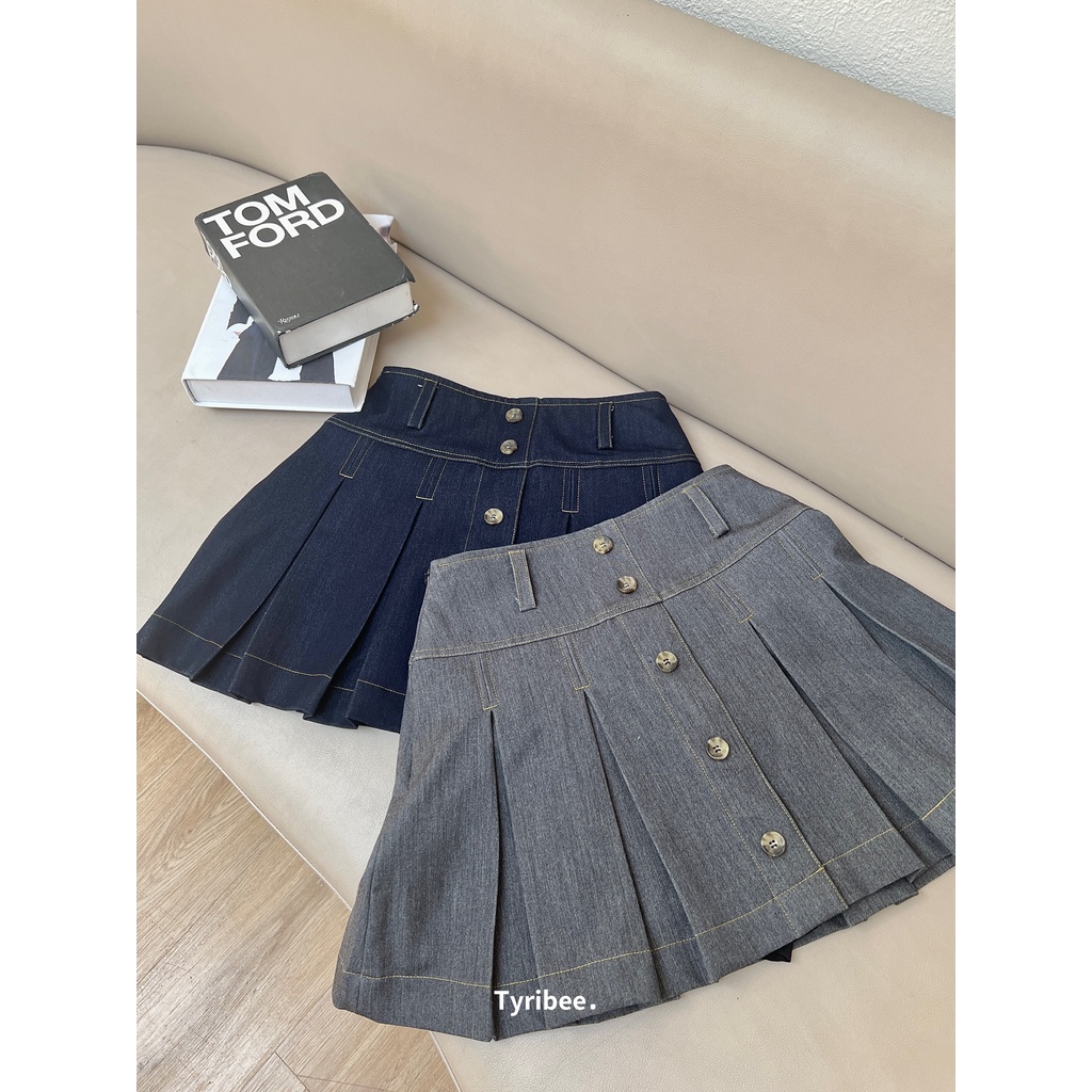 Váy jean viền chỉ  - Tyribee Clothing