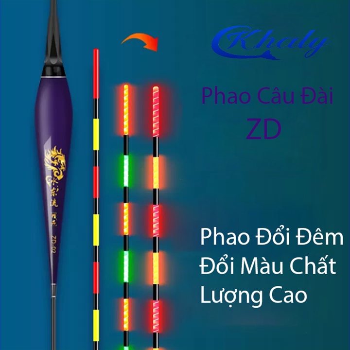 Phao Điện Câu Đài ZD Ngày Đêm Cảm ứng Đổi Màu Cao Câp PC-03 - cancau24h