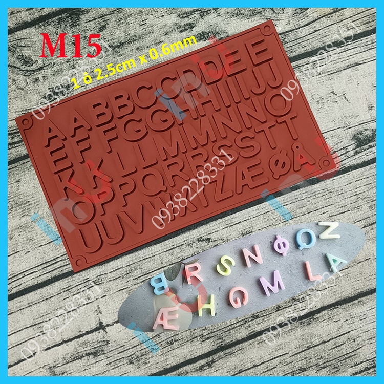 HCM - Khuôn silicon mẫu chữ cái, chữ số nướng bánh bông lan, làm rau câu, đổ socola trang trí bánh BSI