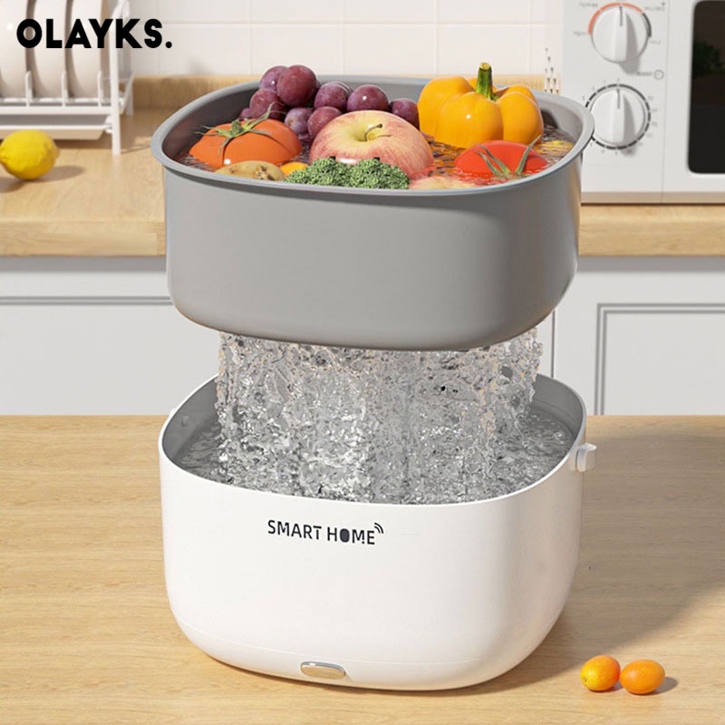 OLAYKS Máy Rửa Rau Củ Quả Bằng Sóng Siêu Âm Tiện Dụng