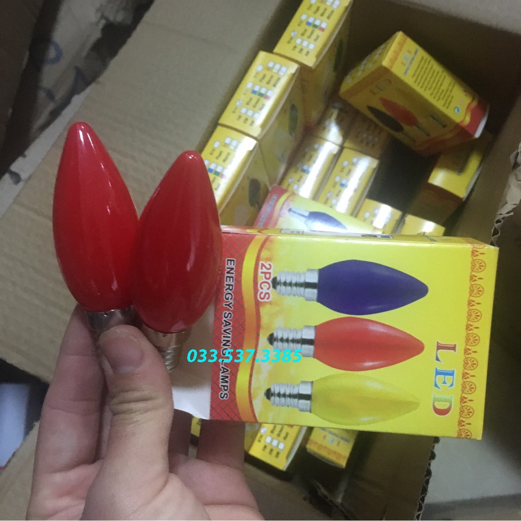 Đèn led quả nhót, bóng nhót đỏ lắp ban thờ chất lượng cao