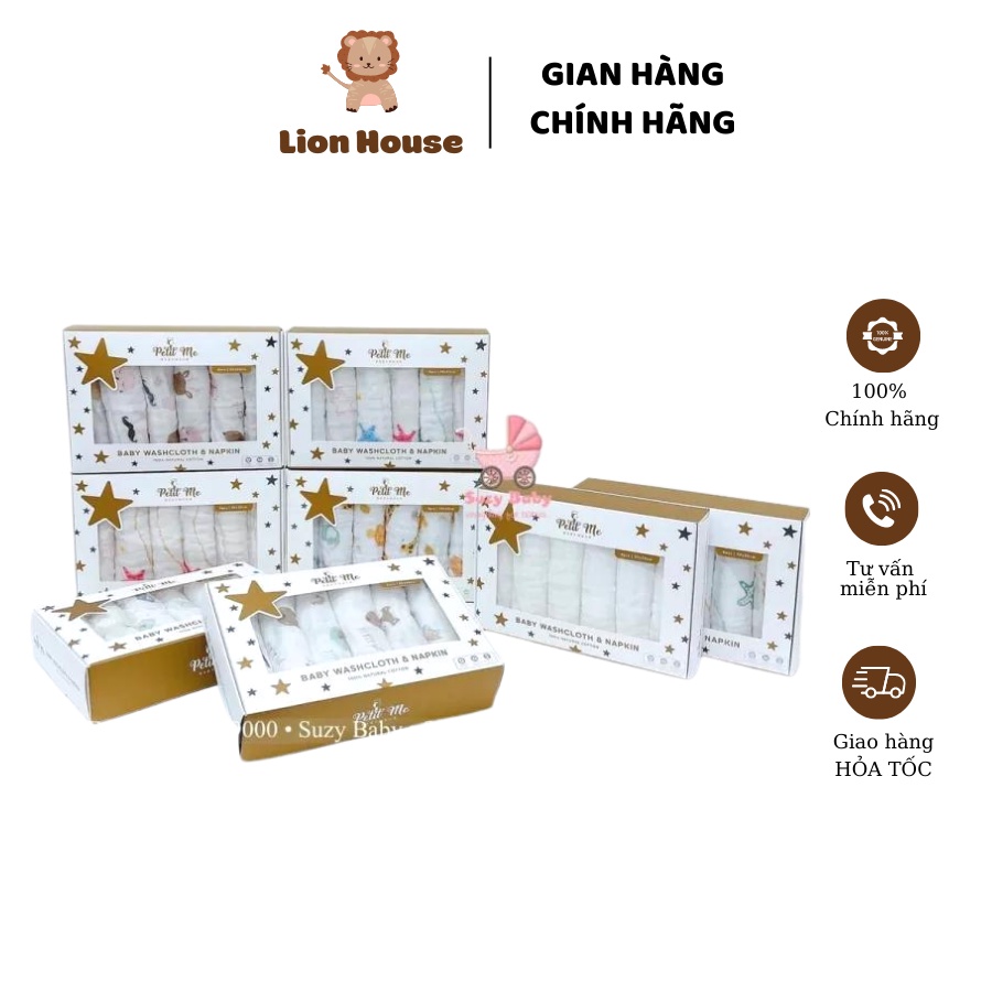 Khăn Sữa Cho Bé/ Khăn Sữa Petitme Cho Bé 100% Sợi Bông Cotton, Kháng Khuẩn Và Thấm Hút Tốt