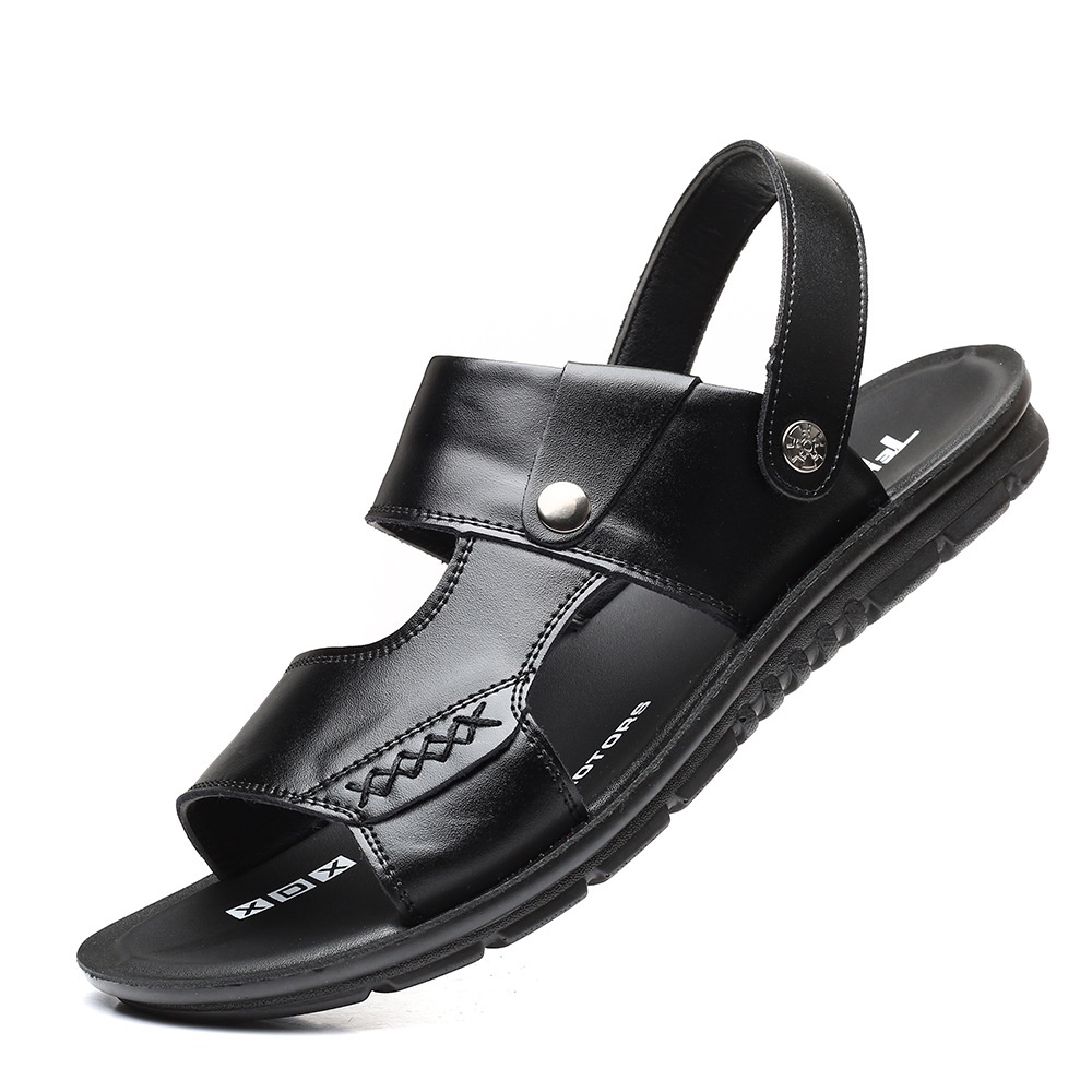 [BIG SIZE 44-50] Xăng Đan Nam Size Lớn Big Size Men Black Giày Quai Hậu Ngoại Cỡ 44 45 46 47 48