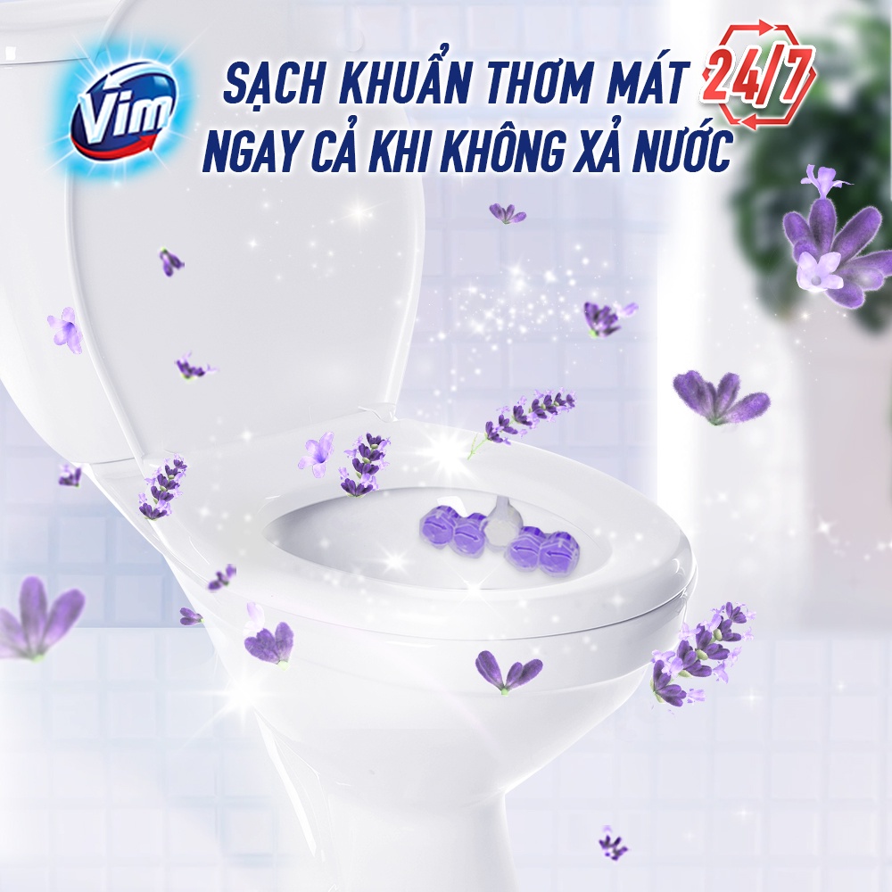 Viên tẩy bồn cầu Vim Power 5 Hương Lavender 55G