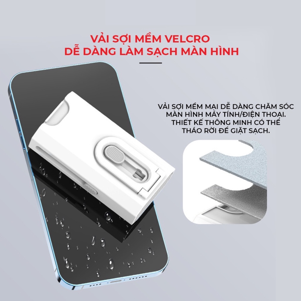 Bộ Dụng Cụ Vệ Sinh Laptop Modeco Máy Tính  Bàn Phím Tai Nghe Airpod Đa Năng 8 In 1 Siêu Nhỏ Gọn Nhựa Abs Cao Cấp