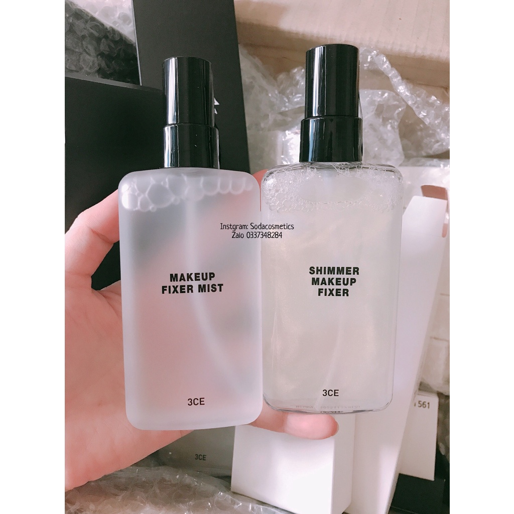 Xịt Khoá Nền 3CE Makeup Fixer Mist và Shimmer Makeup Fixer