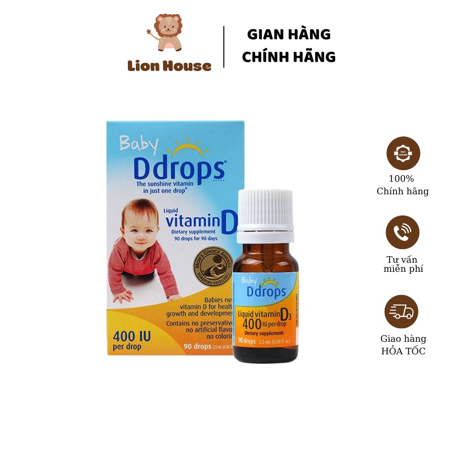 Baby Ddrops Vitamin D3 Cho Trẻ Sơ Sinh 90Giọt