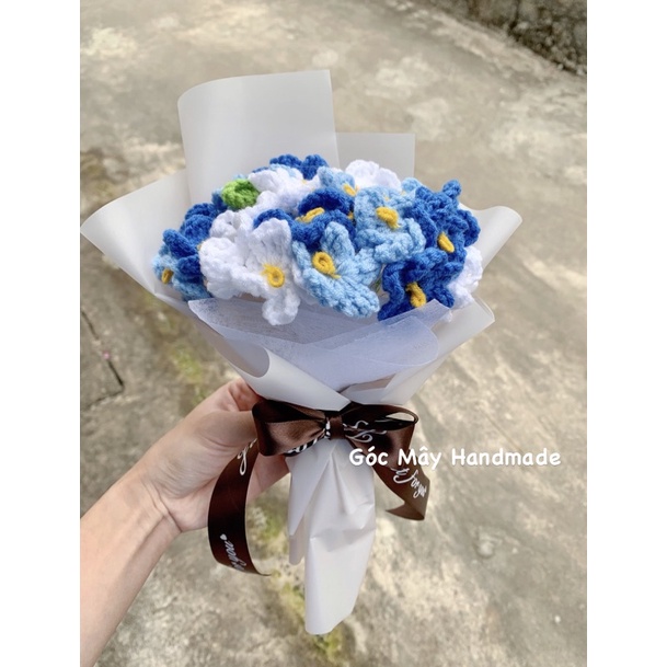 ( Order 1 ngày) Bó hoa lưu ly mini bằng len (Có thể tự chọn màu) - Đồ Handmade