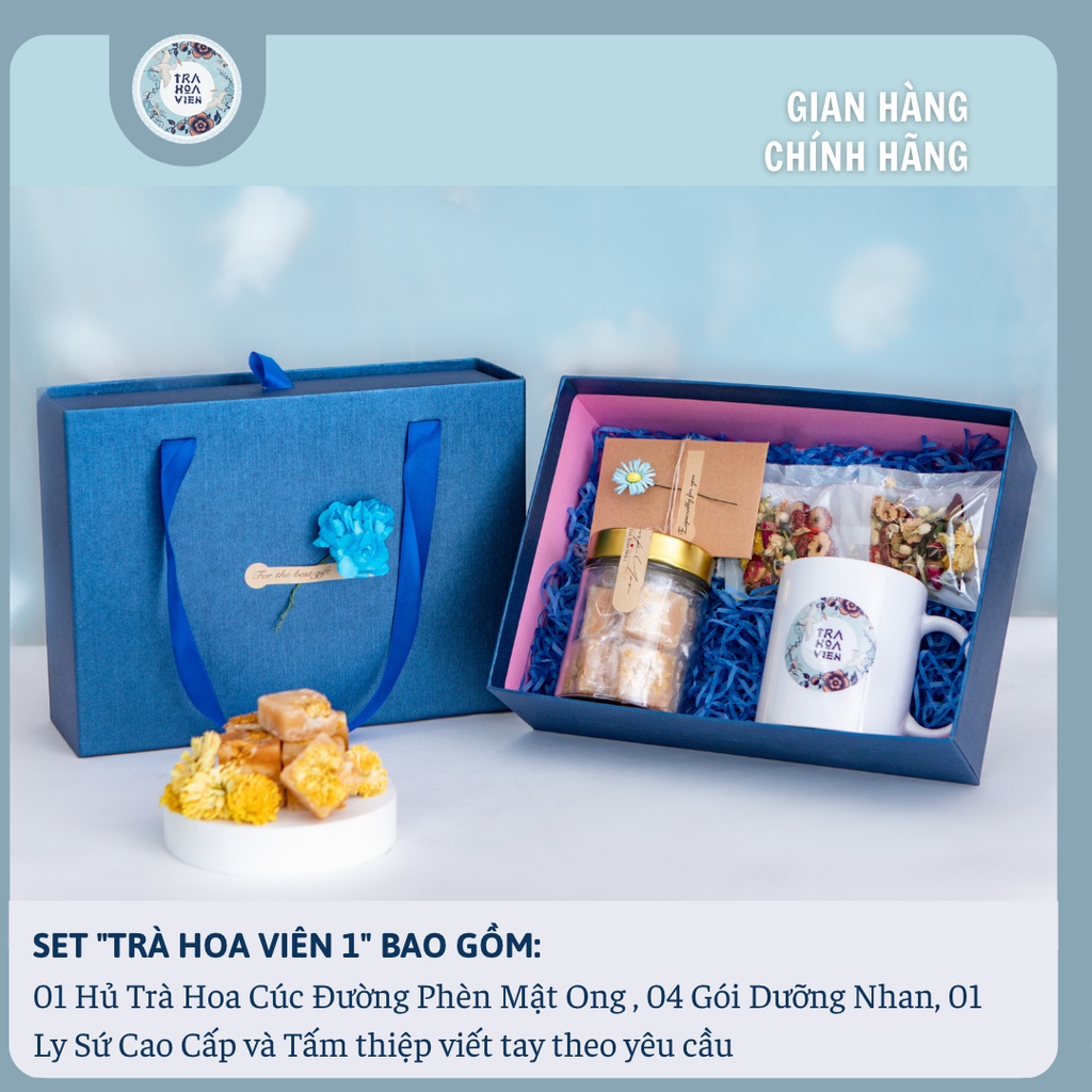 Hộp quà Trà Hoa Viên 1 , Set Quà Tặng Sức Khỏe dành cho Người Thân, Thầy Cô, Đối Tác - Trà Hoa Viên