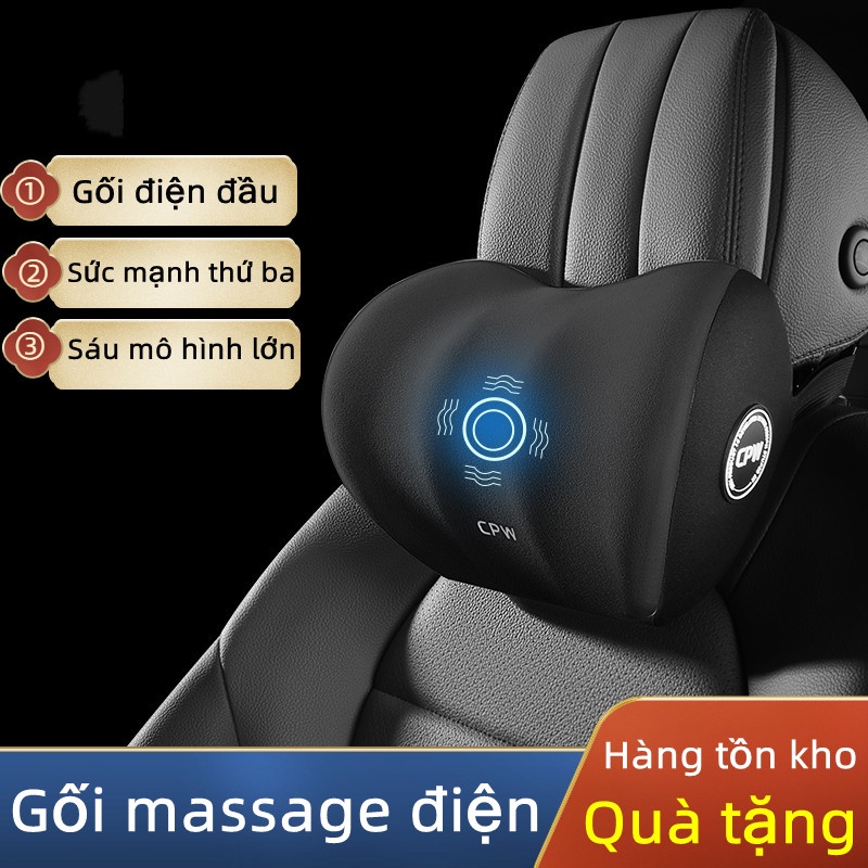 Xe điện Massage Head Gối USB có thể sạc lại Gối đầu xe hơi Bộ nhớ Cotton Head Gối Bảo vệ Cổ Gối Xe hơi Sản phẩm xe hơi+Quà tặng