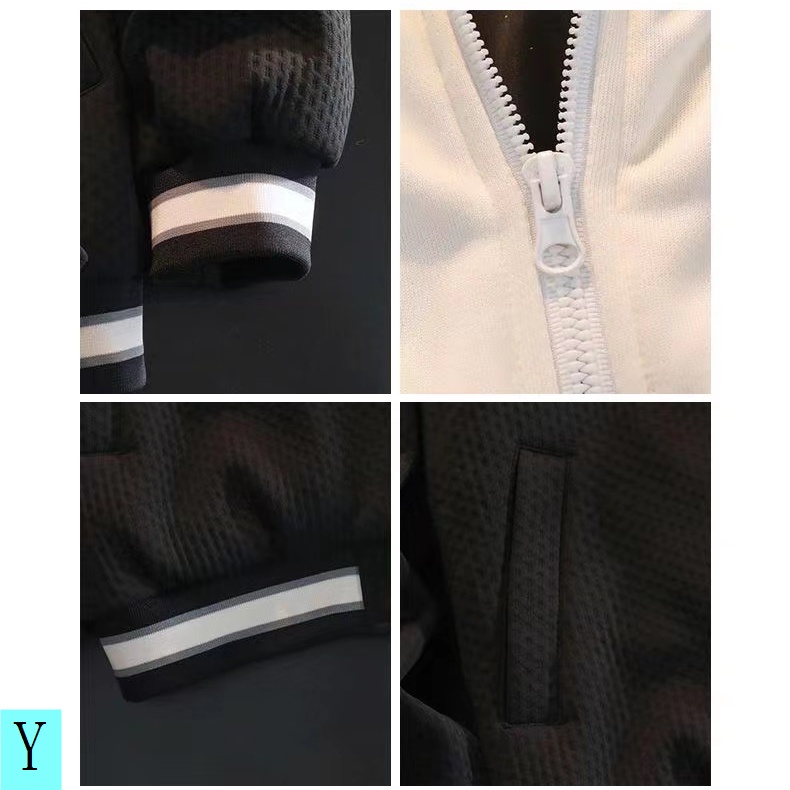 Áo Khoác Bóng Chày Giả Hai Lớp Có Mũ Trùm Thời Trang Mùa Xuân Thu Giản Dị Phong Cách Hàn Quốc