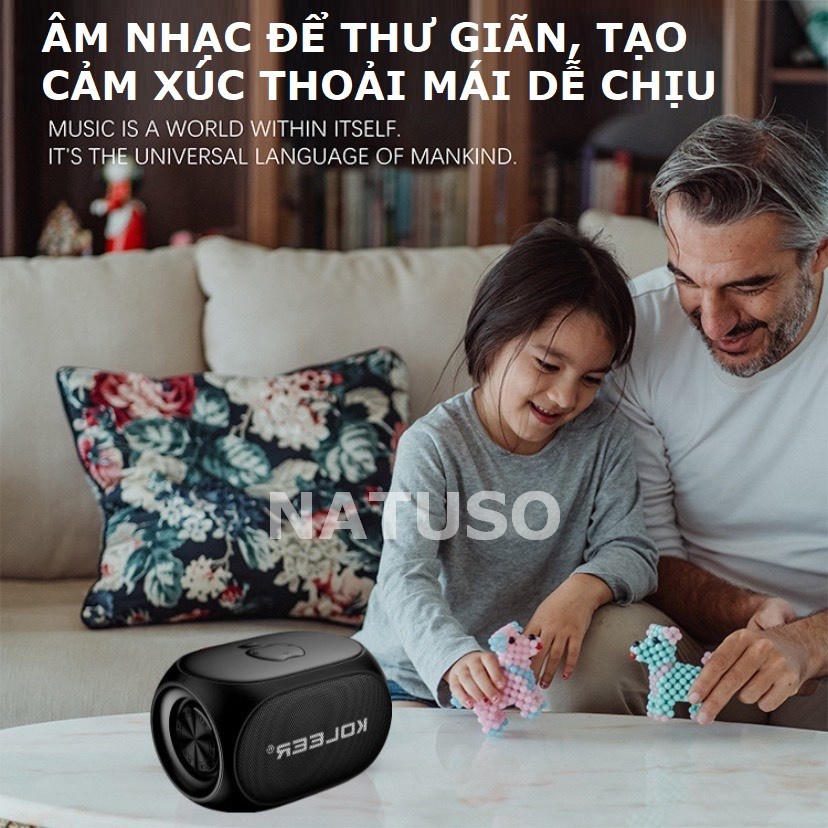 Loa bluetooth không dây Natuso S918 Bass mạnh nghe nhạc hỗ trợ usb thẻ nhớ cổng aux 3.5mm