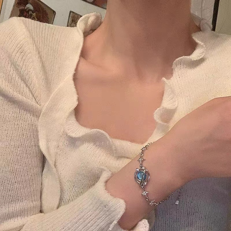 ⚡Vòng tay đính đá sapphire nhân tạo đơn giản cho nữ