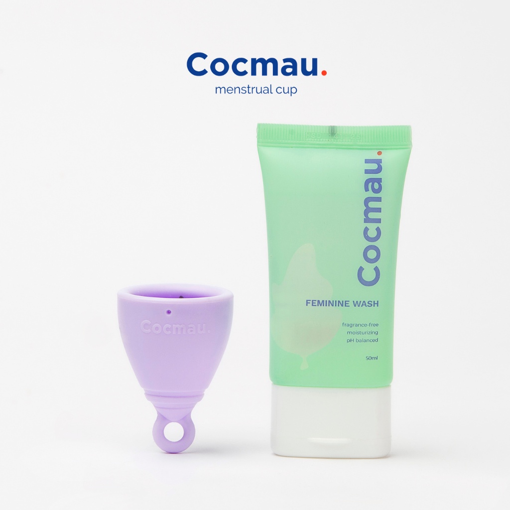 Trọn bộ Chăm sóc Kinh nguyệt - Cốc nguyệt san cải tiến Cocmau - Dung dịch Vệ sinh Cocmau Feminine Wash