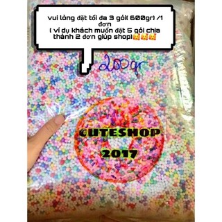 hạt xốp mix màu,hạt xốp trắng( 150gr,200gr)