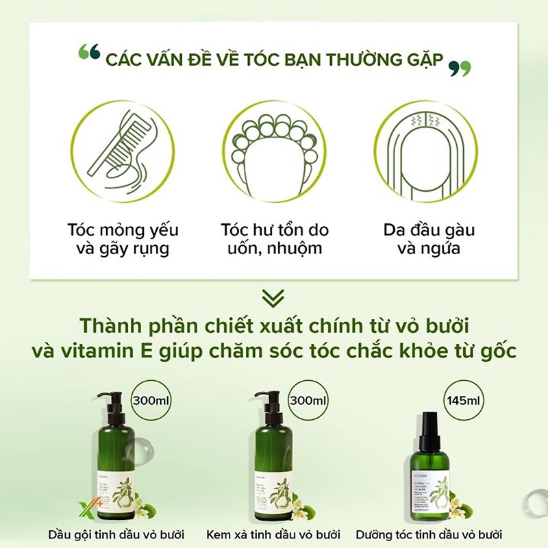 Xịt dưỡng tóc tinh dầu bưởi mọc tóc, phục hồi tóc KISS ON 145 ml