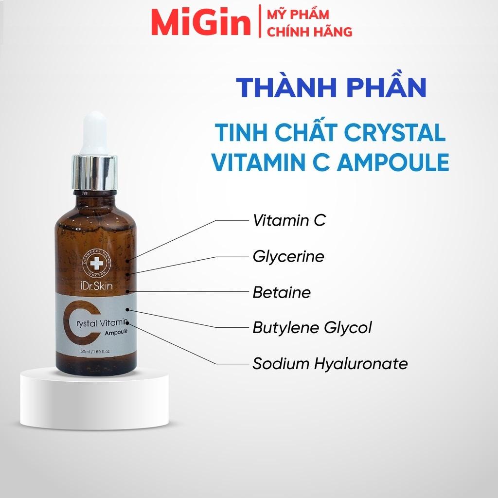 Tinh chất trắng da Idr Skin Crystal Vitamin C Ampoule Serum dưỡng ẩm mờ thâm nám