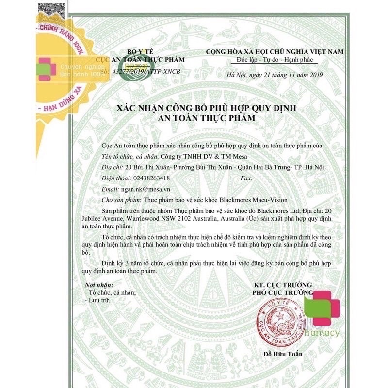 Viên uống bổ mắt Blackmores vision care