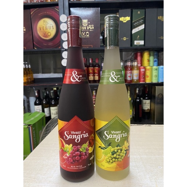 Thùng x 6 Chai Vang Trái Cây Nhẹ độ VIVAZZ SANGRIA 7% 750ml