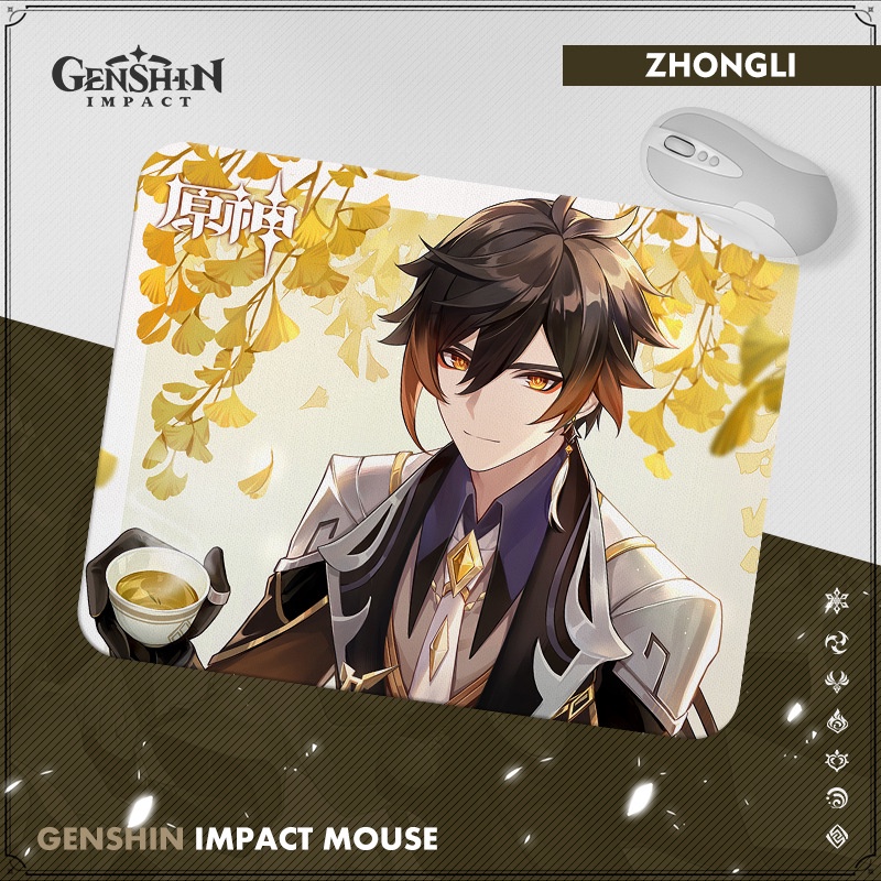 Miếng Lót Chuột Genshin Impact Bàn Di Chuột Máy Tính Anime Kích Thước 21x26 cm Cao Su Tự Nhiên Viền May Chắc Chắn