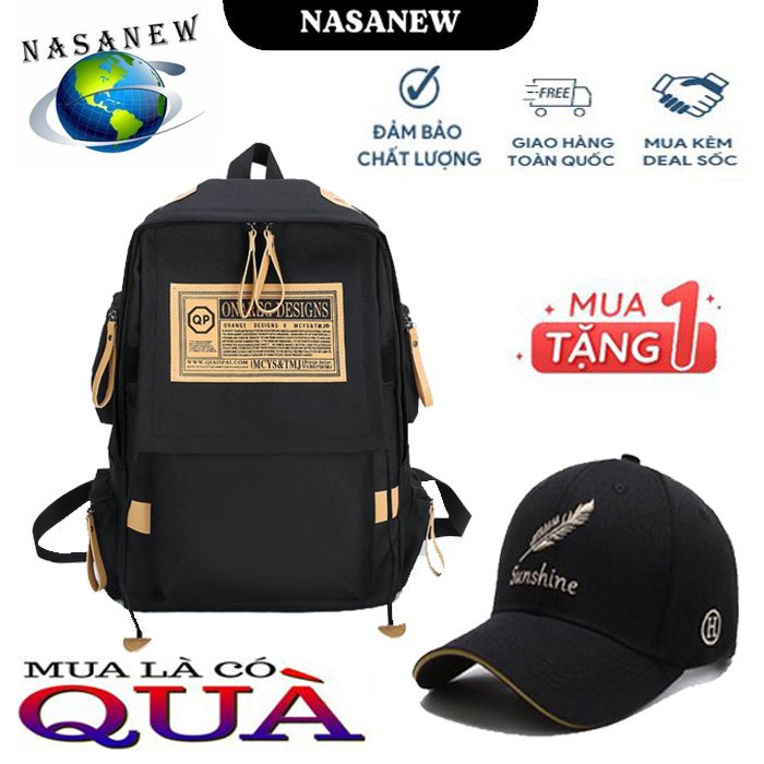Balo NASANEW phong cách Hàn Quốc, đường may chắc chắn, ngăn chứa tiện dụng tặng 1 mũ