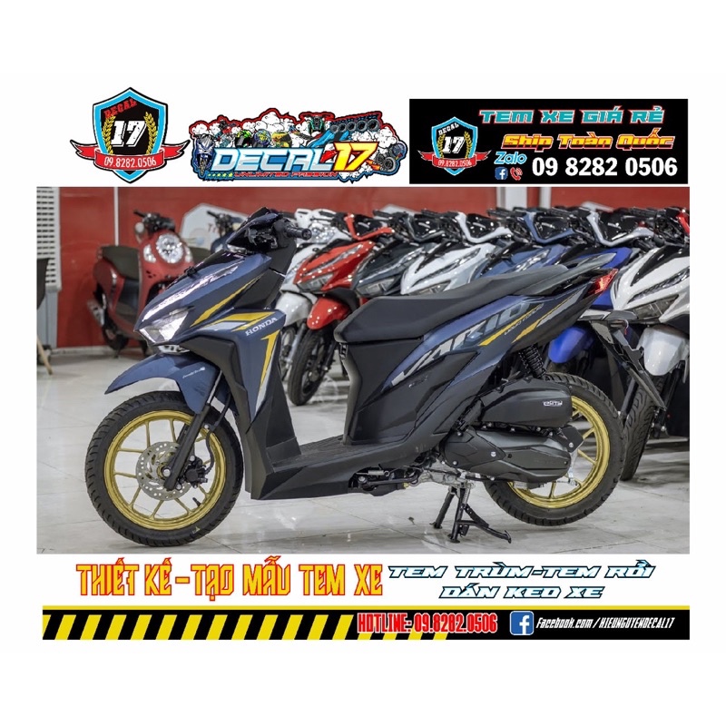 TEM ZIN VARIO XANH NHÁM ĐỜI 2021 CHỈ VÀNG ĐỒNG CHẤT LƯỢNG CAO