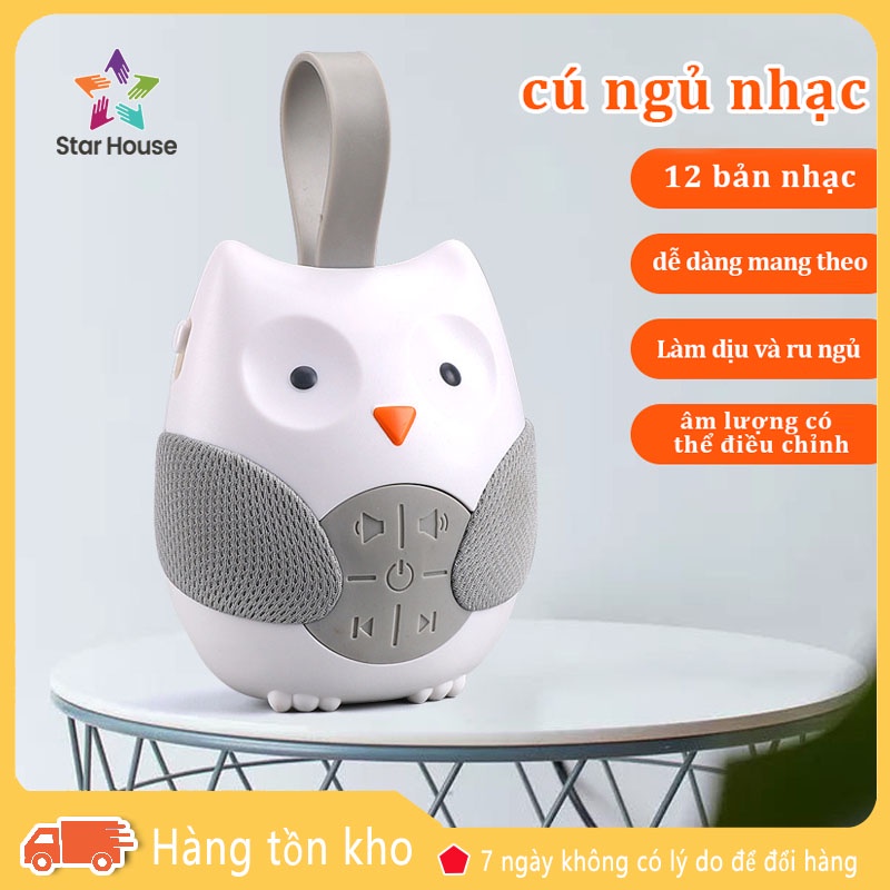 máy phát tiếng ồn trắng cho bé ngủ ngon, mẫu máy whitenoise nhỏ gọn dễ thương có thể làm đồ chơi cho bé hình con cú