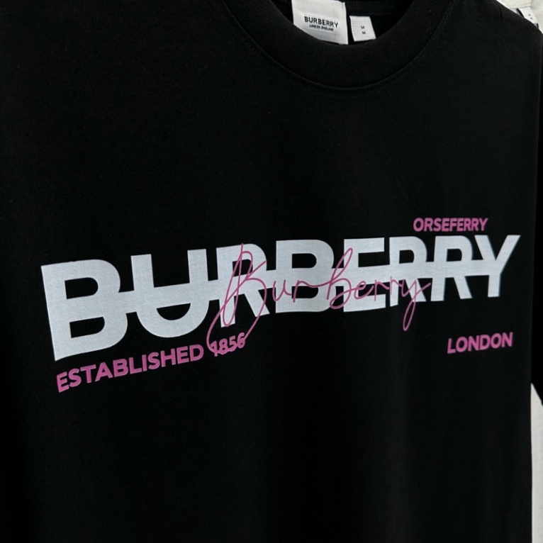 Áo thun Burberry Established cao cấp Áo BBR in chữ nam nữ mới nhất