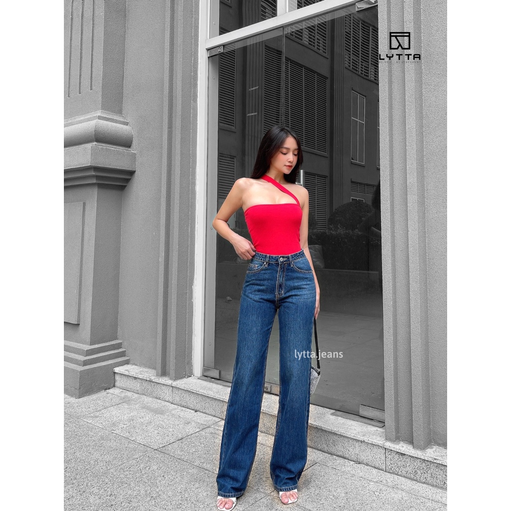 QUẦN JEANS ÔNG SUÔNG 105cm SIÊU HACK DÁNG - XANH ĐẬM