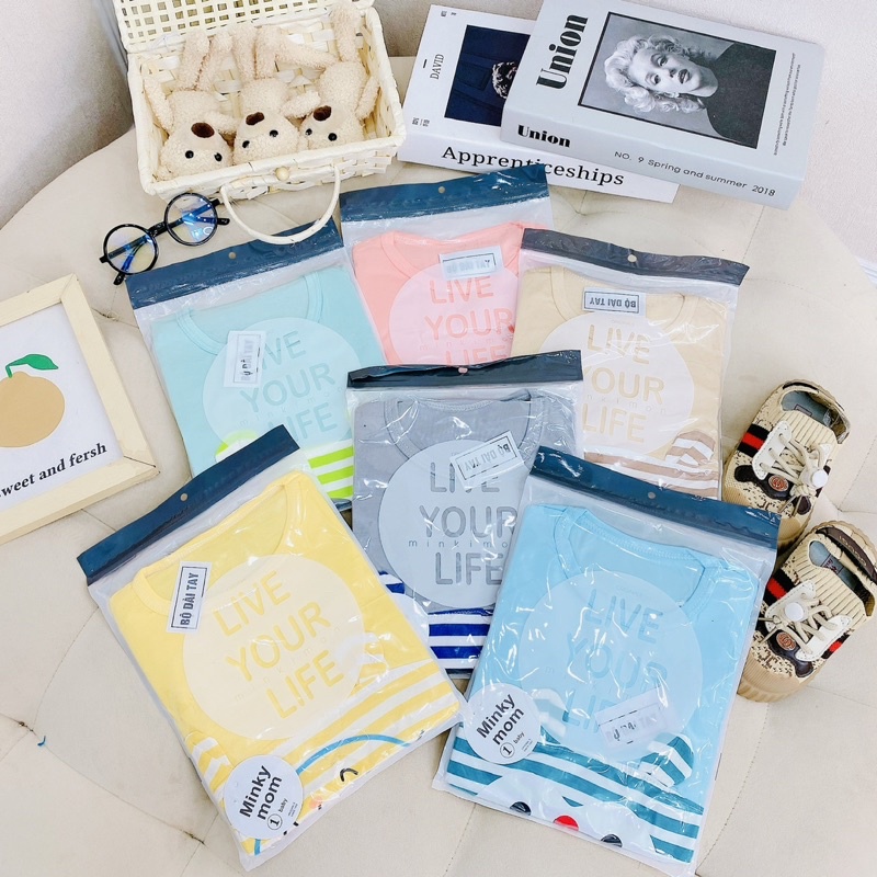 Bộ dài tay thun lạnh Minky Mom mềm mát cho bé trai bé gái