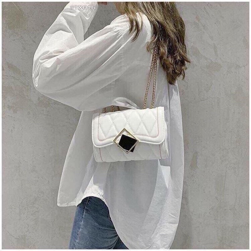 Túi xách nữ đeo chéo đeo vai kẹp nách khoá gương phong cách hàn quốc