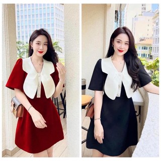 Đầm phối nút ảnh chụp thật