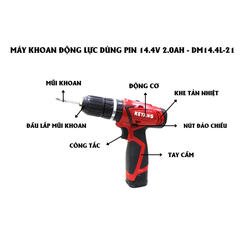 Máy Khoan Pin ARIZE Haus Keyang 14.4V 2.0Ah