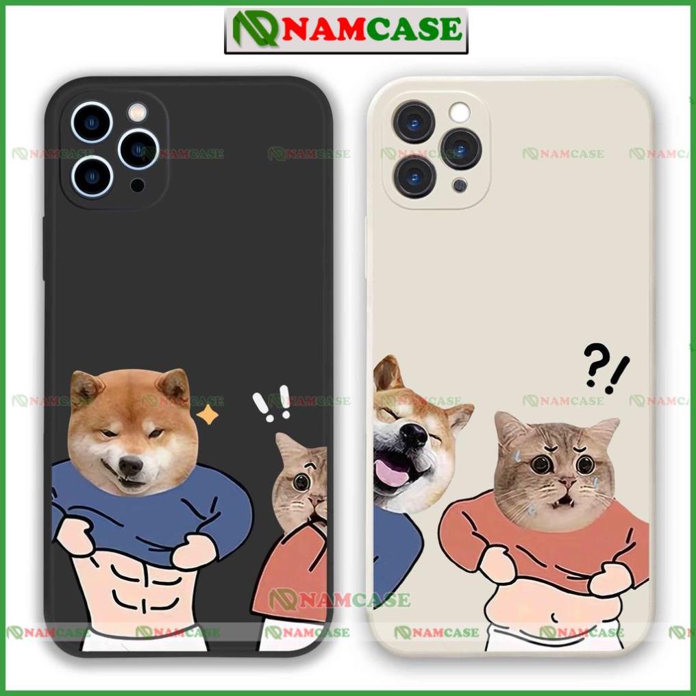 Ốp lưng iphone cặp đôi hoạt hình độc lạ chó mèo ngộ nghĩnh dễ thương đẹp cho ip 6/6s/7/8/X/XS/11/12/13/14 Pro Plus Max