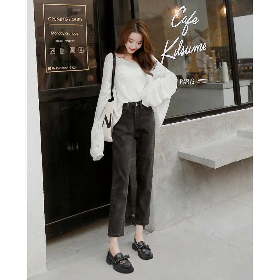 Giày Loafer Nữ Đính Nơ Bánh Mì 5 Phân